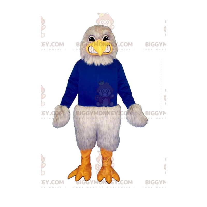 BIGGYMONKEY™ Graugeier-Adler-Maskottchen-Kostüm in Blau -