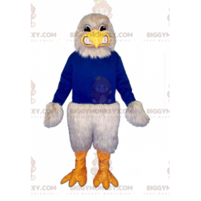 BIGGYMONKEY™ Graugeier-Adler-Maskottchen-Kostüm in Blau -