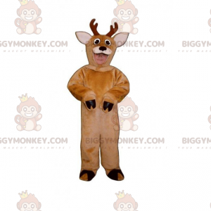 BIGGYMONKEY™ Waldtier-Maskottchen-Kostüm – Rentier mit kleinem