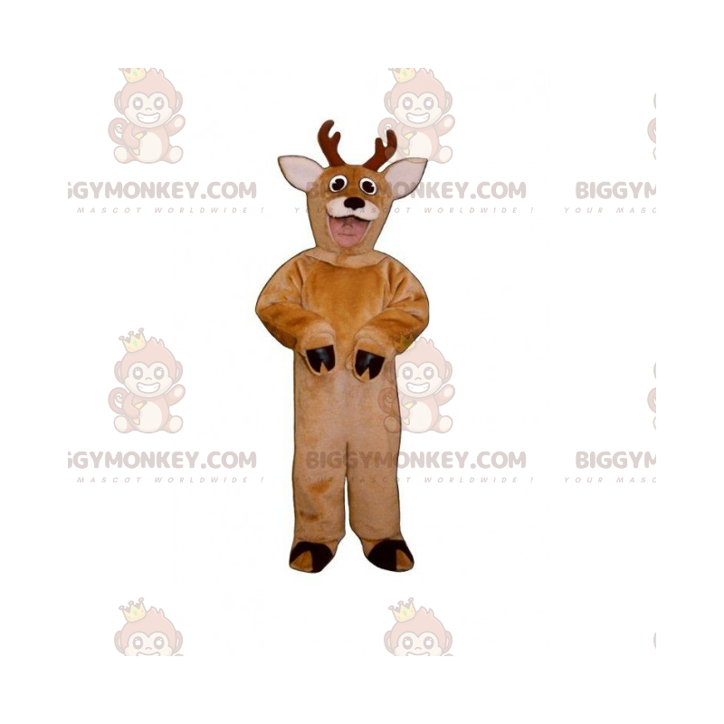 BIGGYMONKEY™ Waldtier-Maskottchen-Kostüm – Rentier mit kleinem