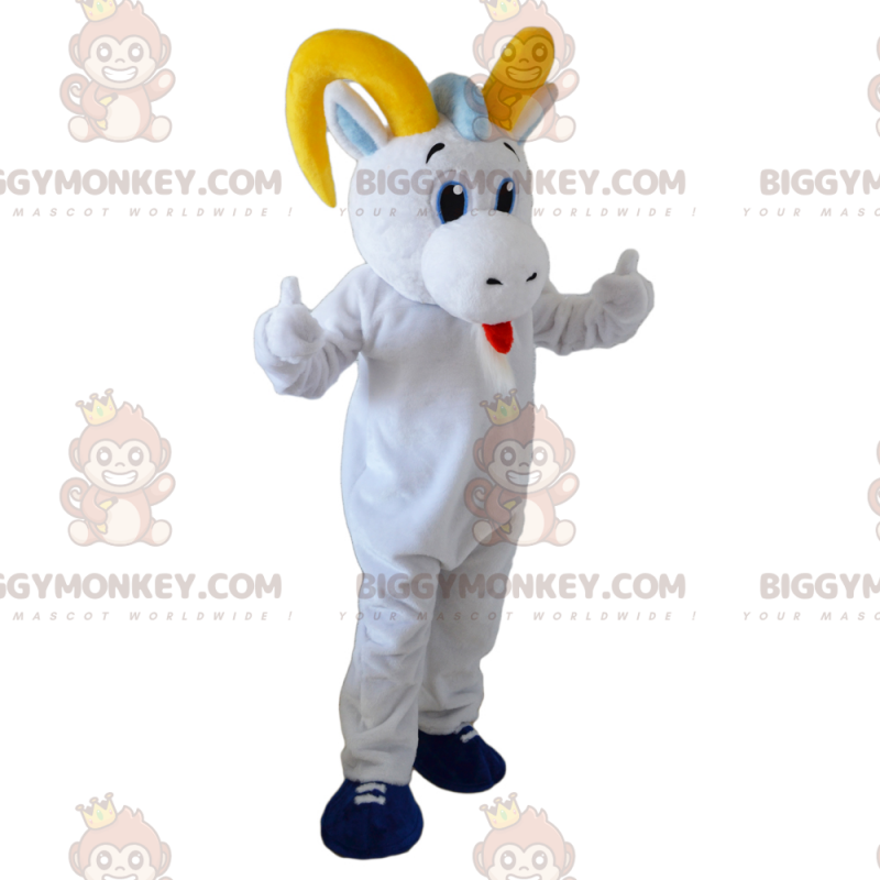 Costume de mascotte BIGGYMONKEY™ de cigogne avec un bec orange