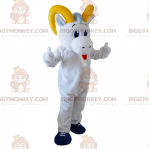 Costume de mascotte BIGGYMONKEY™ de cigogne avec un bec orange