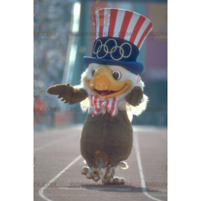 Kostým maskota hnědobílého orla BIGGYMONKEY™ s republikánským