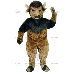 Costume de mascotte BIGGYMONKEY™ de buffle de bison marron et