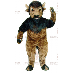 Kostým obřího hnědočerného bizona Buffalo BIGGYMONKEY™ maskota