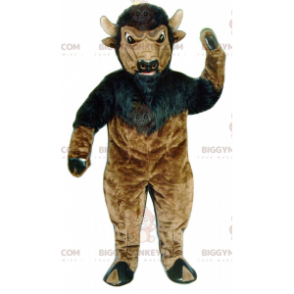 Giant Brown and Black Bison Buffalo BIGGYMONKEY™ Mascot Costume