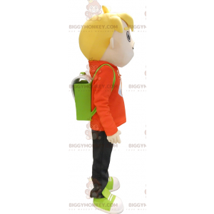 Kleine blonde schooljongen BIGGYMONKEY™ mascottekostuum -