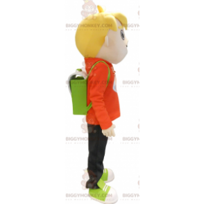 Kleine blonde schooljongen BIGGYMONKEY™ mascottekostuum -