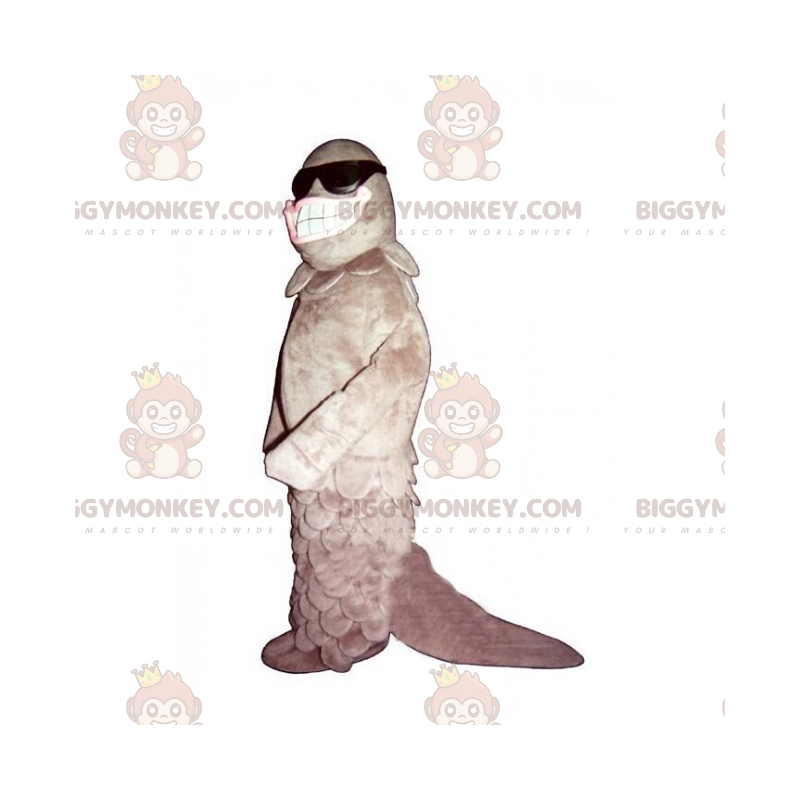 BIGGYMONKEY™ Havdyrmaskotkostume - Fisk med mørke briller -