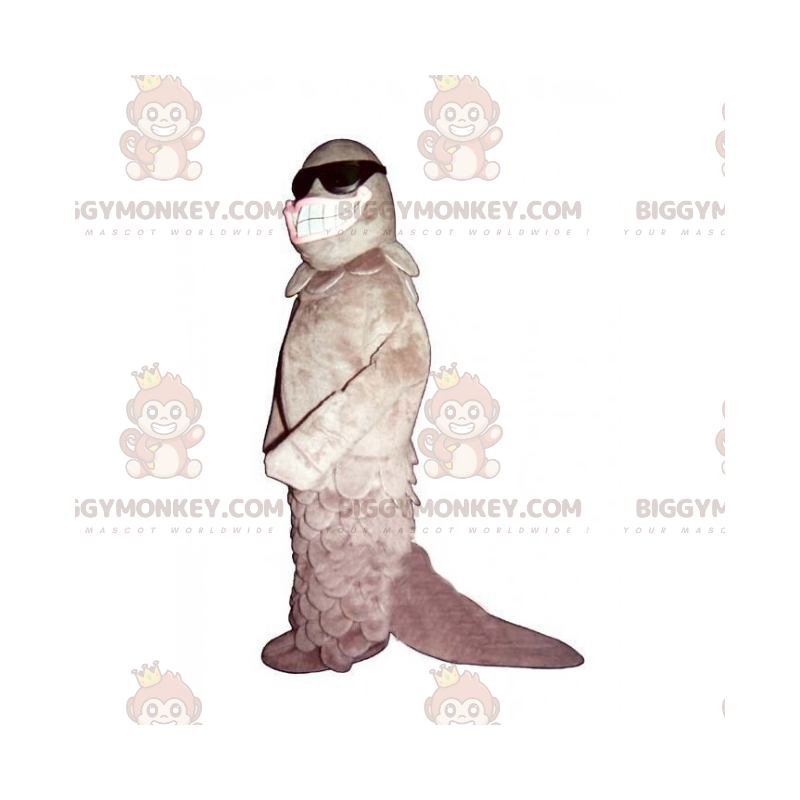 BIGGYMONKEY™ Zeedier-mascottekostuum - Vis met donkere bril -