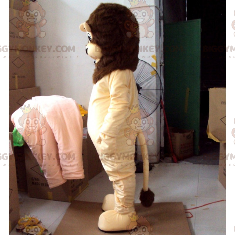 Lion BIGGYMONKEY™ Mascot Costume with Brown Mane –