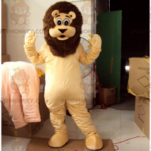 Disfraz de mascota León BIGGYMONKEY™ con melena marrón -