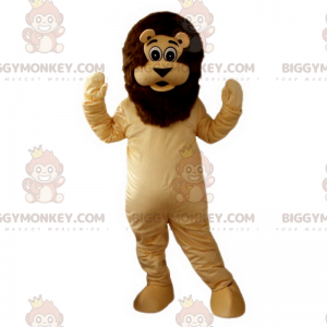 Lion BIGGYMONKEY™ Mascot Costume with Brown Mane –