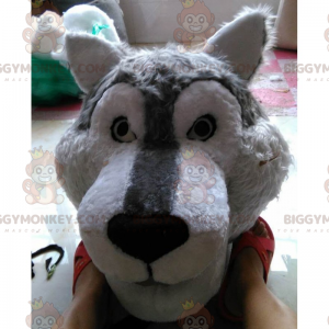 BIGGYMONKEY™ Wildtier-Maskottchen-Kostüm – Lächelnder Wolf -