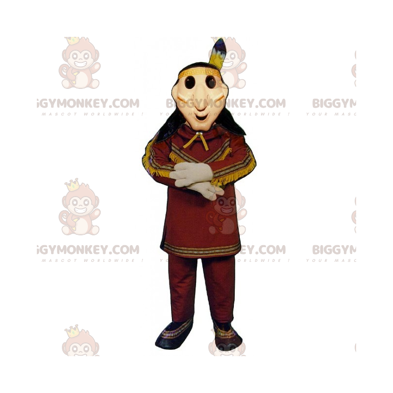 BIGGYMONKEY™ Costume da mascotte capo tribale dei nativi
