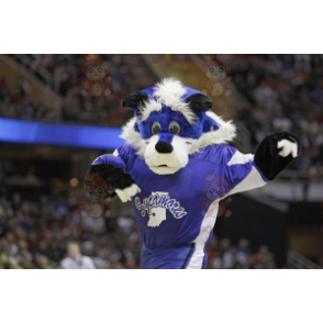 Blue and White Fox BIGGYMONKEY™ Mascot Costume In Sportswear -