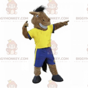 BIGGYMONKEY™ Pferde-Maskottchen-Kostüm in Sportbekleidung -