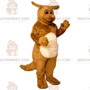 BIGGYMONKEY™ brunt hundemaskotkostume med små ører -