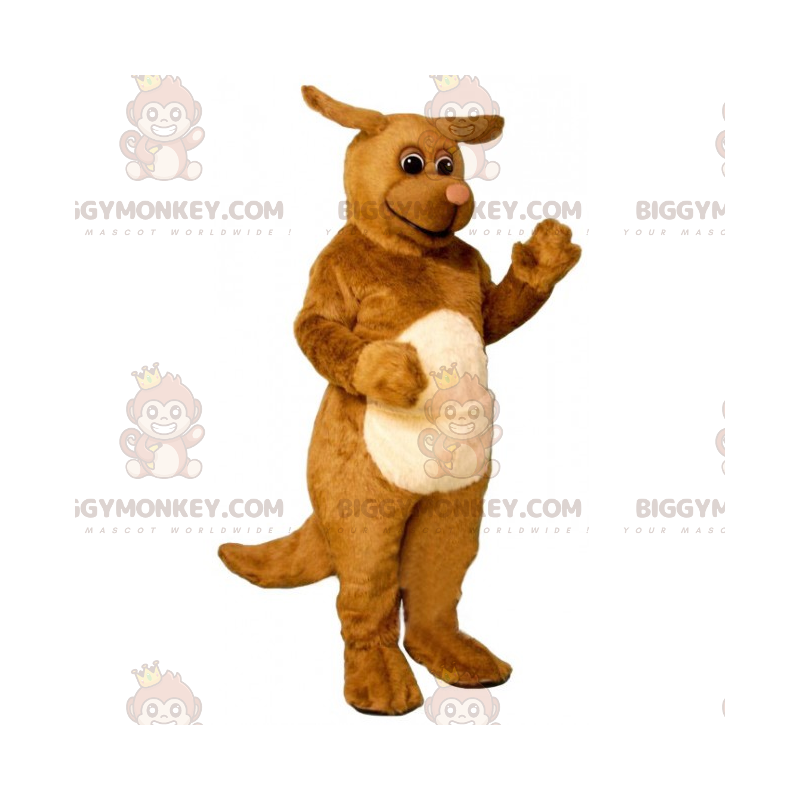 BIGGYMONKEY™ Braunes Hunde-Maskottchen-Kostüm mit kleinen Ohren