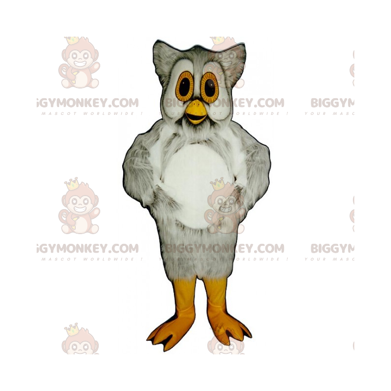 Fantasia de mascote de coruja de olhos amarelos BIGGYMONKEY™ –