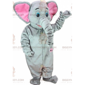 BIGGYMONKEY™ Blue Eyed Gray and Pink Elephant Mascot Costume -
