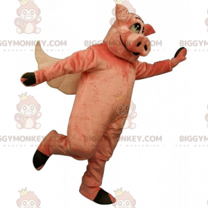 Traje de mascote de porco BIGGYMONKEY™ com asas –