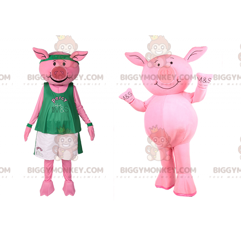 Costume de mascotte BIGGYMONKEY™ cochon en tenue de sport -