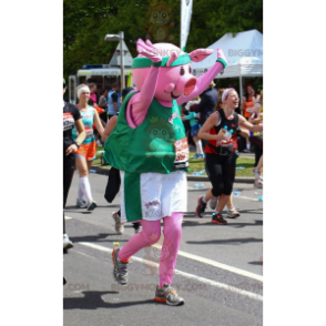 Costume de mascotte BIGGYMONKEY™ cochon en tenue de sport -
