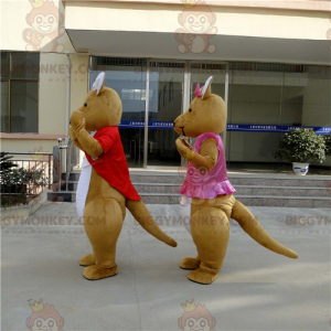 BIGGYMONKEY™ Kangoeroe-mascottekostuum voor koppels -