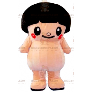 BIGGYMONKEY™ Big Pink Sumo Mascot Costume With Bowl Cut –