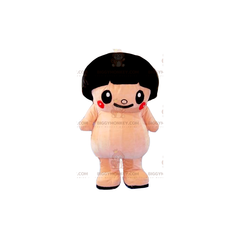 BIGGYMONKEY™ Big Pink Sumo-mascottekostuum met uitgesneden kom