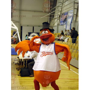 Kostium maskotka pomarańczowy ptak-człowiek BIGGYMONKEY™ -