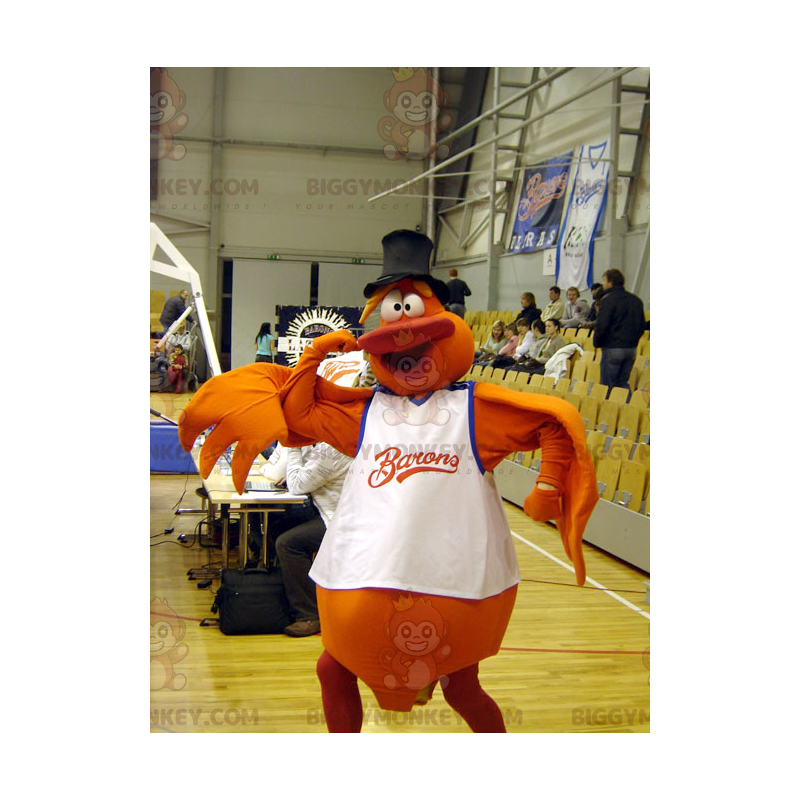 Costume de mascotte BIGGYMONKEY™ de bonhomme d'oiseau orange -