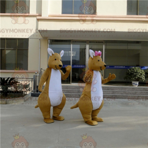 Costume de mascotte BIGGYMONKEY™ couple de kangourou -