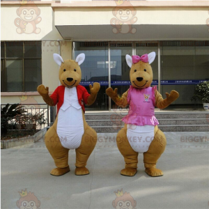 Costume de mascotte BIGGYMONKEY™ couple de kangourou -