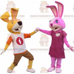 BIGGYMONKEY™ Bunny Couple maskotkostume - Biggymonkey.com