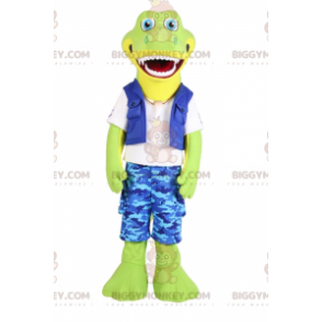 BIGGYMONKEY™ Costume da mascotte coccodrillo sorridente in