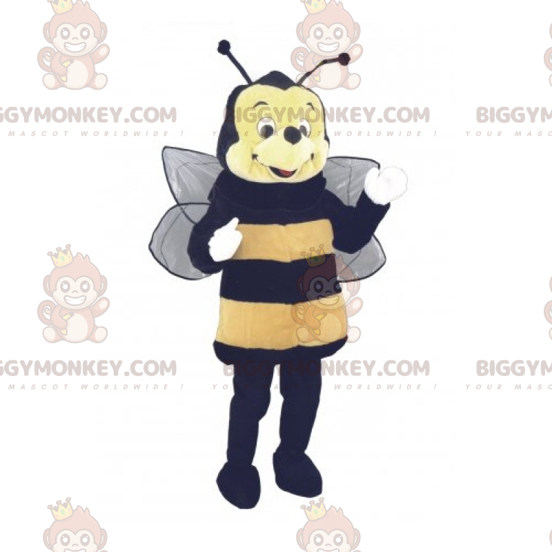 Fantasia de mascote de abelha de rosto redondo BIGGYMONKEY™ –