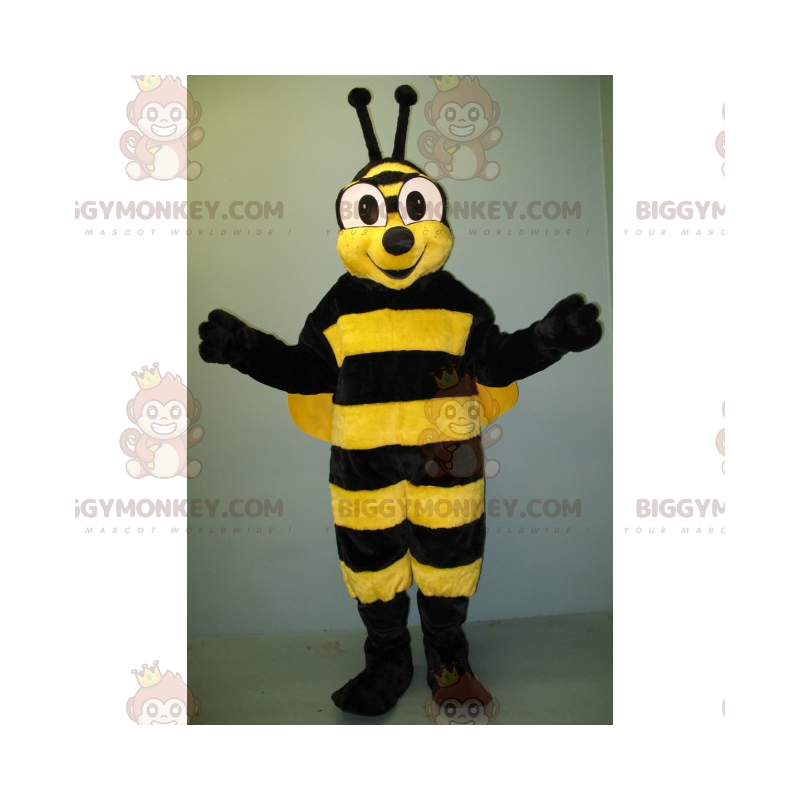 Bee BIGGYMONKEY™ maskotkostume med store øjne og smil -