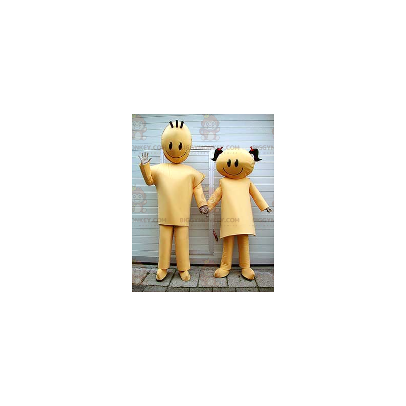 2 BIGGYMONKEY™s Golden Boy and Girl Couple Mascot –