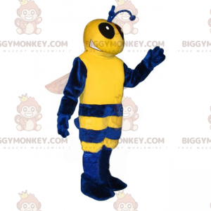 Blauwe en gele bij BIGGYMONKEY™ mascottekostuum -