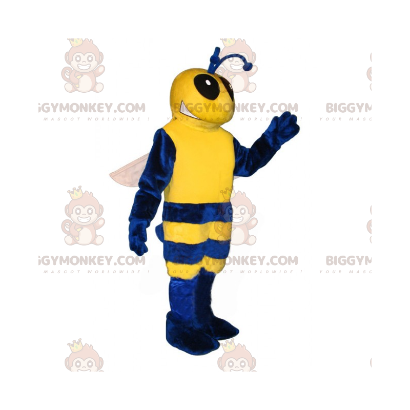 Blaue und gelbe Biene BIGGYMONKEY™ Maskottchen-Kostüm -