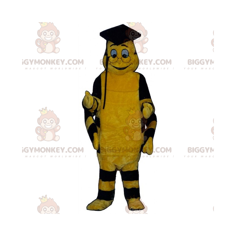 Bee BIGGYMONKEY™ Maskottchen-Kostüm im Abschluss-Outfit -