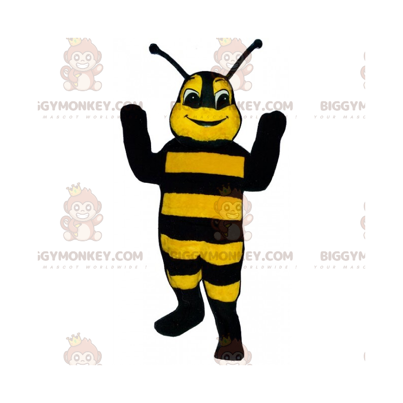 Gelbes und schwarzes Bienen-BIGGYMONKEY™-Maskottchen-Kostüm -