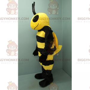 BIGGYMONKEY™ Mascot Costume Black and Yellow Bee with Big Black