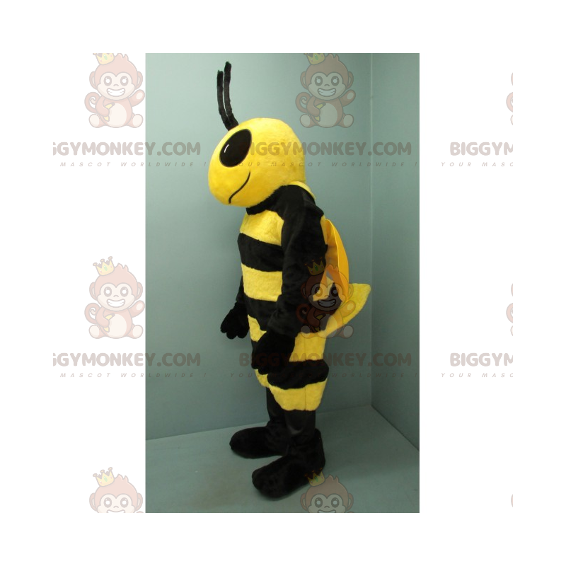 BIGGYMONKEY™ Mascot Costume Black and Yellow Bee with Big Black