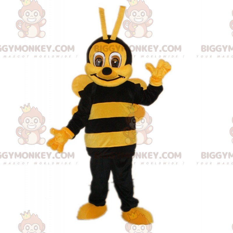 Kostým usmívající se včely BIGGYMONKEY™ maskota –