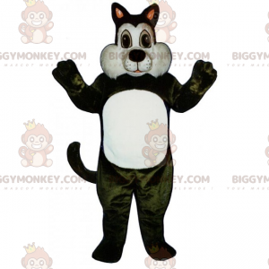 Bonito disfraz de mascota de gato blanco y negro BIGGYMONKEY™ -