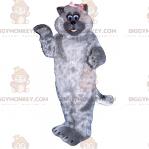 BIGGYMONKEY™ Cute Kitty Mascot Costume with Small Bow –