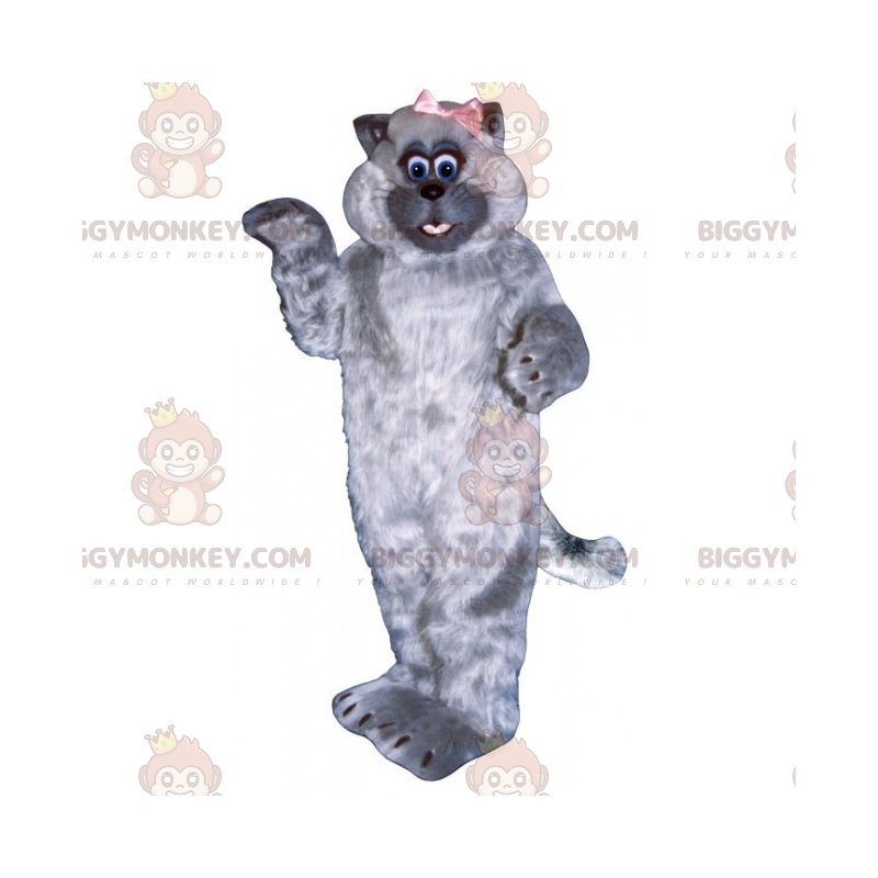 BIGGYMONKEY™ Disfraz de mascota de lindo gatito con lazo